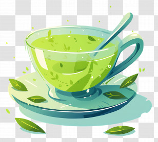 Green Tea - Cup Of Green Herbal Tea Transparent PNG