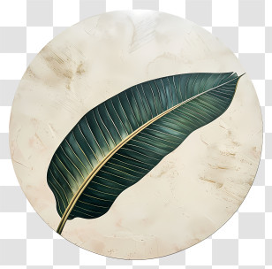 Banana Leaf - Green Leaf On Round Background Transparent PNG