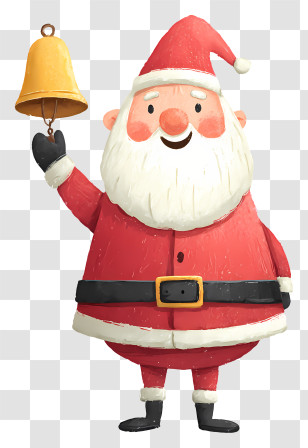 Cute Santa Claus - Santa Claus Ringing A Bell Transparent PNG