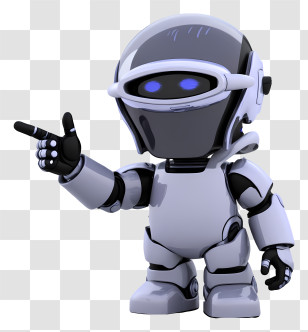 Robot Worker - Futuristic Robot Pointing Transparent PNG