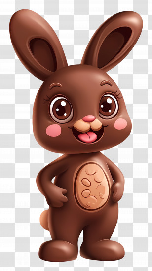 Cartoon Chocolate Bunny - Chocolate Bunny Cartoon Transparent PNG
