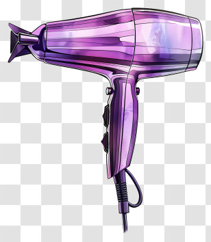 Hair Dryer - Stylish Purple Hair Dryer For Personal Use Transparent PNG