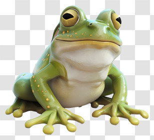 Frog - Green 3D Frog Sculpture Design Transparent PNG