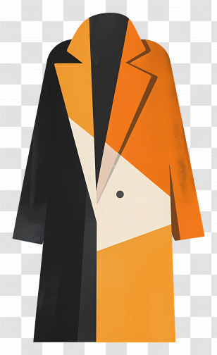 Coat - Stylish Orange And Black Coat Transparent PNG