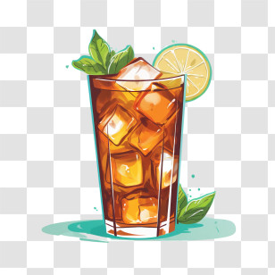 Ice Tea
 - Refreshing Iced Tea With Lime And Mint Transparent PNG