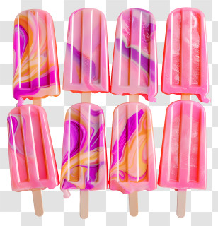 Popsicles - Pink And Purple Marble Popsicles Transparent PNG