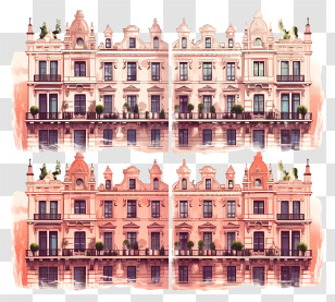 Painting - Historic Building Facade Transparent PNG