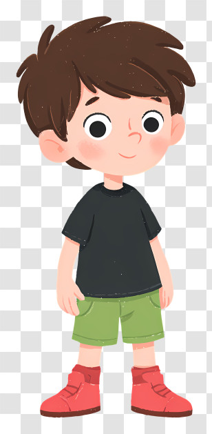 Cute Little Boy Standing - Boy In Casual Clothes Transparent PNG