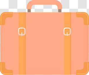 Icon - Orange Suitcase For Travel Transparent PNG