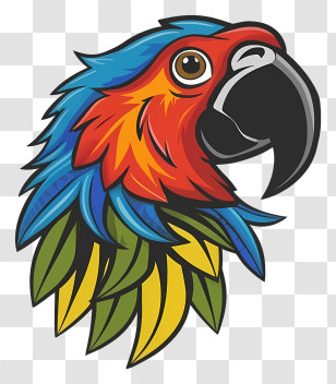Cartoon - Colorful Parrot Illustration Transparent PNG