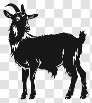 Goat Silhouette - Silhouette Of A Standing Goat Transparent PNG
