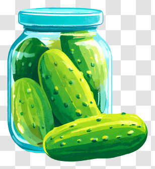 Pickle Jar - Bright Jar Of Pickles Illustration Transparent PNG
