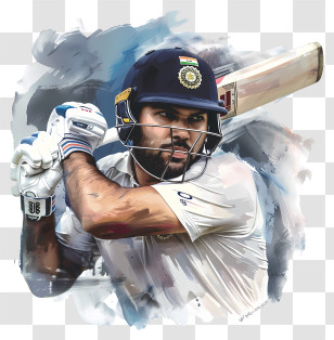 Rohit Sharma - Cricketer Ready To Bat Transparent PNG