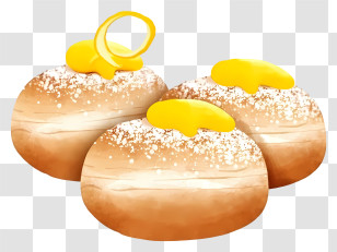 Sufganiyot - Delicious Bread With Butter Topping Transparent PNG