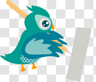 Blue Bird - Cute Bird Drawing Transparent PNG
