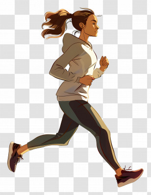 Woman Jogging - Female Runner In Hoodie And Leggings Transparent PNG