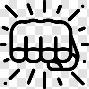 Fist Hand - Fist With Radiating Lines Transparent PNG