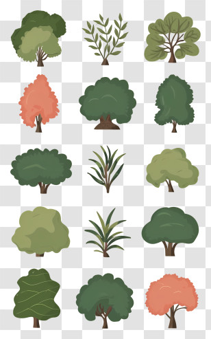 Trees - Stylized Tree Icons Collection Transparent PNG