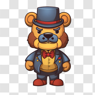 Toy Freddy - Bear Cartoon Character In Fancy Outfit Transparent PNG