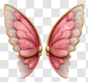 Blush Pink Butterfly Wings - Pink Butterfly Wings Illustration Transparent PNG