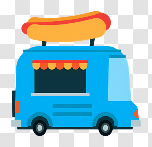 Blue Vehicle - Hot Dog Food Truck Illustration Transparent PNG