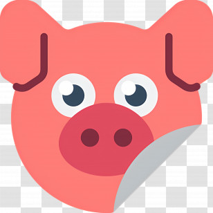 Pig Face - Cute Pig Face Sticker Transparent PNG
