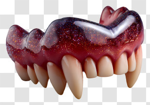 Vampire Fangs - Sparkly Fanged Teeth Prop Transparent PNG