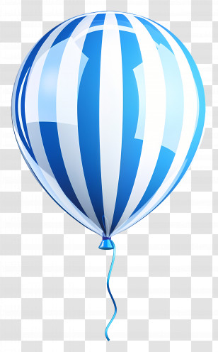 Single Balloon - Blue Striped Balloon For Celebrations Transparent PNG