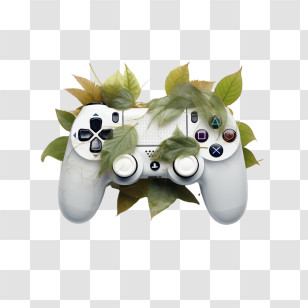 Playstation Controller - White Game Controller With Leaves Transparent PNG