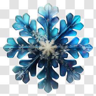 Snowflake Close Up - Blue Crystal Snowflake Transparent PNG