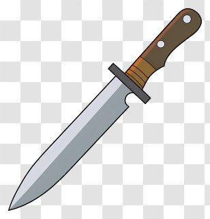 Knife - Cartoon Knife With Wooden Handle Transparent PNG