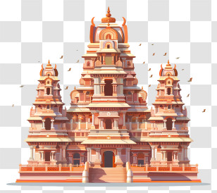 Ram Mandir - Temple With Intricate Architecture And Detailed Design Transparent PNG