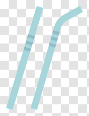 Drinking Straws - Blue Bendable Straws Transparent PNG