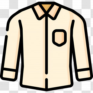 Shirt - Beige Shirt Illustration With Pocket Detail Transparent PNG