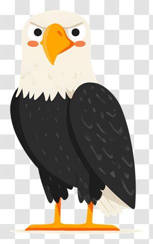 Kawaii Bald Eagle - Cartoon Eagle With Beak Transparent PNG