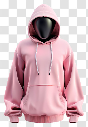 Hoodie - Casual Pink Hoodie On Mannequin Transparent PNG