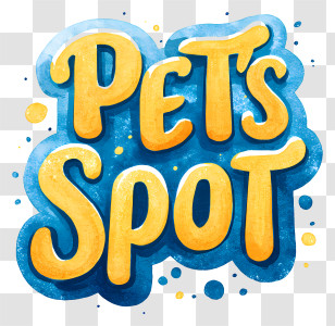Pets Spot - Pets Spot Playful Blue Yellow Logo Transparent PNG