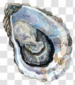 Oyster - Elegant Oyster Shell And Pearl Illustration Transparent PNG