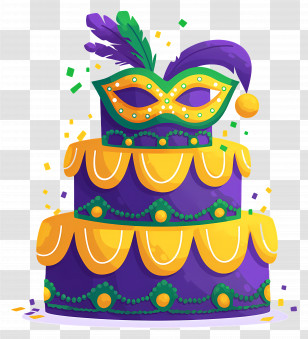 Mardi Gras Cake - Mardi Gras Themed Cake Transparent PNG