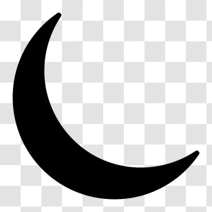 Crescent - Black Crescent Moon Silhouette Icon Transparent PNG