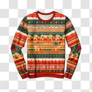 Ugly Sweater Day - Colorful Festive Winter Sweater For The Holidays Transparent PNG