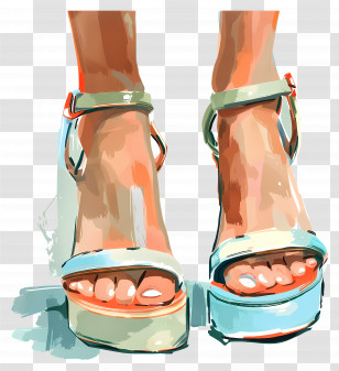 Woman Shoes - Stylish High Heels In Watercolor Transparent PNG