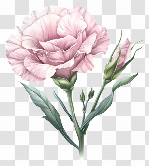 Pink Lisianthus - Delicate Pink Carnation Flower Transparent PNG
