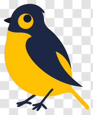 Cartoon Bird - Yellow And Dark Blue Cartoon Bird Transparent PNG