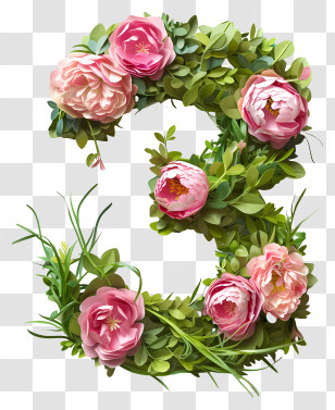 Floral Number Three - Floral Number Three Design Transparent PNG