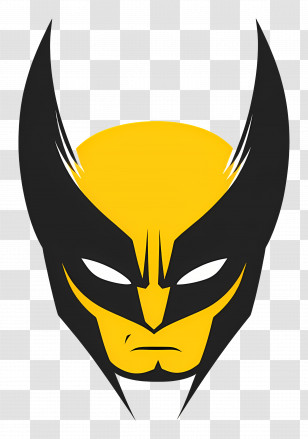 Wolverine - Illustration Of Yellow And Black Mask Transparent PNG