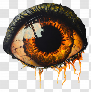 Halloween Eyeball - Fiery Artistic Eye Illustration Transparent PNG