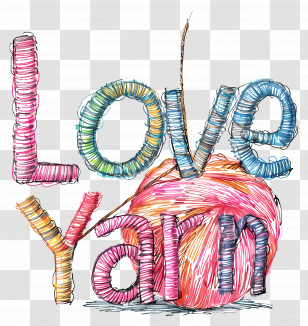 I Love Yarn Day - Colorful Yarn For Knitting Transparent PNG