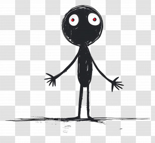 Stick Figure - Whimsical Stick Figure With Artistic Style Transparent PNG