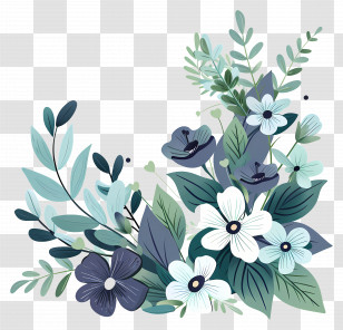 Flowers Corner - Floral Bouquet With Greenery And Elegant Blooms Transparent PNG